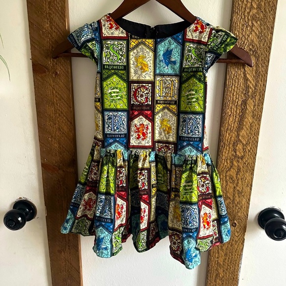 Hand Crafted Harry Potter Stained Glass Dress Handmade Hogwarts Houses 4T